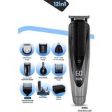 Çok Fonksiyonlu Tıraş Makinesi, Saç ve Sakal Kesim, Siyah, 12'li Set - Seçenek 1