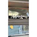 Çok Güzelsin Güneşlik Ayna Yazısı Araba-motosiklet Cam Etiket Sticker 8x2cm Beyaz Renk Beyaz