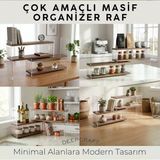 Çok Katlı Mutfak Rafı, Akrilik, Ahşap Organizer, Baharatlık, Yağlık Standı, Tezgah Üstü Düzenleyici Raf