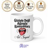Çok Konuşanlara Hediye Kupa Çenesi Düşük Ağzıyla Konuşan Komik Bardak