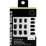 Çok Kullanımlık Takma Tırnak Seti - Jel Etkisi, Uzman Sonuç Sleek Black (4 Adet) - Şeffaf