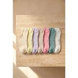 Çok Renkli 7'li Paket Patik Çorap - 39 - 42 - Pembe