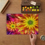 Çok Renkli Çiçekler Illüstrasyon Tasarımı 240 Parça Ahşap Puzzle Ahşap Kutuda MP06616