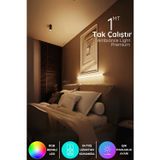 Çok Renkli Led Lambader Yapışkanlı 1 Metre Her Alana Uygun Modlu Kumandalı Wsarıa