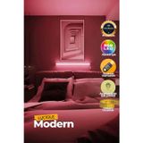 Çok Renkli Led Lambader Yapışkanlı 1 Metre Her Alana Uygun Uzaktan Kumandalı Wpembe Modlu