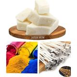 Çok Renkli Soya Parafin Seti, 50 Fitil ve Mum Boyası, 500GR - Seçenek 1