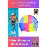 Çok Renkli Su Geçirmez Sızdırmaz Kaymaz Elastik Yüzme Silikon Deniz Havuz Yüzme Bonesi