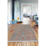 Çok Renkli Vintage Dokuma Pamuk Taban Kaymaz Kilim Klm175