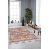 Çok Renkli Vintage Dokuma Pamuk Taban Kaymaz Kilim Klm176