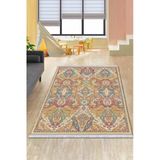 Çok Renkli Vintage Dokuma Pamuk Taban Kaymaz Kilim Klm211