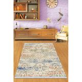 Çok Renkli Vintage Dokuma Pamuk Taban Kaymaz Kilim Klm292