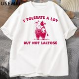 Çok Tolere Ediyorum Ama Laktoz Değil Komik Tişört Sevimli Inek Meme Teevintage Y2K Mi 2889 - Beyaz - XL