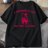 Çok Tolere Ediyorum Ama Laktoz Değil Komik Tişört Sevimli Inek Meme Teevintage Y2K Mi 2889 - Siyah - XL