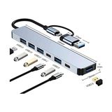 Çoklayıcı Adaptör 7in1 Usb/type-C To USB A, USB C Macbook Uyumlu Çevirici Adaptör Çok Portlu Çoklayıcı 7 In 1 USB Hub (Gri) - 1 GB - 00-Siyah - Beyaz - Option-1