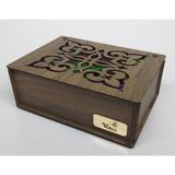 Cokleas Ahşap Gediz Renk Çay Kutu 9 Bölmeli Kapaklı Bitki Çay Saklama Kabı Tea Box (72 Çaylı) - Dibek kahvesi