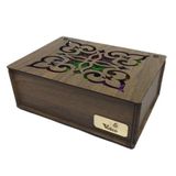 Cokleas Ahşap Gediz Renk Çay Kutu 9 Bölmeli Kapaklı Bitki Çay Saklama Kabı Tea Box (Çaylar Dahil)