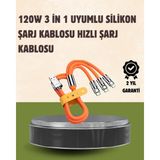 Çoklu Cihaz Dostu 120 W Hızlı Şarj Kablosu – Tek Kablo ile Her Cihaz Elinizin Altında - Renkli