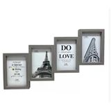 Çoklu Fotoğraf Çerçevesi Mdf Ahşap Modern Kolaj Çerçeve Fotoğraf Tutucu 4 Fotoğraf 10X15cm Kahverengi