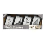 Çoklu Fotoğraf Çerçevesi Mdf Ahşap Modern Kolaj Çerçeve Fotoğraf Tutucu 4 Fotoğraf 10X15cm Siyah Renk