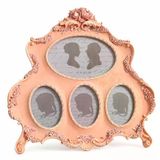 Çoklu Fotoğraf Resim Çerçevesi Pembe Vintage Dekoratif El Boyama Sanatsal Obje Dayanıklı Polyester Aile Fotoğraf Çerçevesi Salon Masa Raf Konsol Ev Dekorasyonu İçin Hediyelik Çerçeve Vitrin