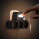 Çoklu Gece Lambalı Priz Yüksek Gerilim Korumalı 3'lü Priz 2x Usb 2x Type-c Çıkışlı Grup Priz Çoğaltıcı 0