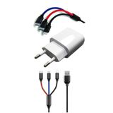 Çoklu Hızlı Şarj Kablosu Ve Hızlı Şarj Soketi Type-c Mikro İphone Uyumlu 1.2 Metre 3a