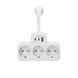 Çoklu Kablolu Priz Çoğaltıcı Priz Dönüştürücü 1USB 2Type C Girişli Yüksek Akım Korumalı Fiş