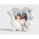 Çoklu Kalp Tasarımlı 3D Fotoğraf Çerçevesi - Sevgiliye Özel Hediyelik Masa Üstü Dekoratif Resim Çerçevesi