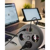 Çoklu Priz Akım Koruma 3 Soket 3 Usb Type C Hızlı 2M Uzatma Kablosu