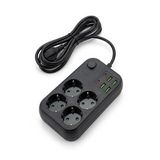 Çoklu Priz Uzatma Kablosu 4 Soket + 4 USB + 2 Type-C – Termal Akım Korumalı, Isıya Dayanıklı, Çocuk Korumalı Güvenli Priz 100-250V (5343)