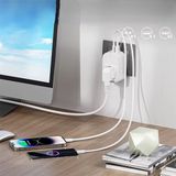 Çoklu Yüksek Voltaj Korumalı Duvar Prizi 2x Type-C 1x USB Çıkışlı Priz Grup Priz Çoğaltıcı - Beyaz