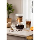 COLD BREW TREND by uğur cadırcı Chemex 800 ml - Cam Kahve Demleme Sürahisi - Ahşap Detaylı (800 ml)
