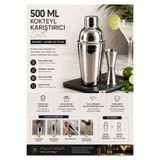 COLD BREW TREND by uğur cadırcı Profesyonel Kokteyl Shaker 500 ml Paslanmaz Çelik + Çift Taraflı Jigger