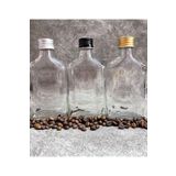 COLDBREWTREND Cold Brew Şeffaf 200 ml Sızdırmaz Siyah Plastik Kapaklı 6 Adet Yassı Şeffaf Cam Şişe (SOĞUK KAHVE)