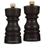 Cole & Mason H233017 Londra Çikolata Ahşap Tuz ve Karabiber Değirmeni Seti, 130 mm, Hassas + Karbon/Seramik Mekanizmaları, Ayarlanabilir Öğütmeli Tuz ve Karabiber Değirmenleri, Kayın Ağacı, Hediye