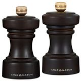 Cole & Mason H233056 Hoxton Çikolata Ahşap Tuz ve Karabiber Değirmeni Seti, Hassas + Karbon/Seramik Mekanizmaları, Ayarlanabilir Öğütmeli Tuz ve Karabiber Değirmenleri, Kayın Ağacı, 104 mm, Hediye