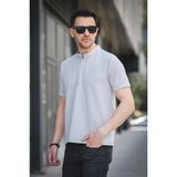 Cole Slim Fit Esnek Likralı Yarım Düğmeli Kısa Kol Hakim Yaka Erkek Gömlek - Gri