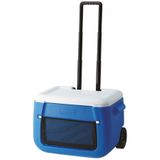 Coleman Poly-Lite Wheeled Mesh 50 QT Tekerlekli 47.3 lt Mavi Beyaz Soğutucu Buzluk