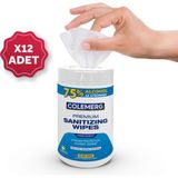 Colemerg 75% Alkollü Antibakteriyel Islak Mendil Hijyen Kovası 12 x 80 Yaprak