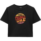 Colermi Better Things Are Coming Crop Top - Vibrant Orange & Pink Tasarım - Mavi - S - M