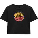 Colermi Çiçek Gücü Crop Top - Pozitif Enerji, Cesur Çiçekli Tasarım - Siyah - S - M