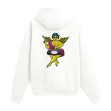 Colermi Cool Melek Boombox Sırt Baskılı Kapüşonlu Sweatshirt | Pamuk kumaş, rahat kesim; güneş gözlüklü, boombox taşıyan pop art melek figürüyle eğlenceli bir tasarım
