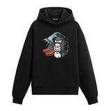 Colermi Dağcı Ekipmanı Kapüşonlu Sweatshirt | Pamuk kumaş; rahat kesim; dağ manzaralı bot, sırt çantası ve kask illüstrasyonu göğüste
