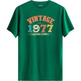 Colermi Echo Vintage Tişört 1977 Tarihli Doğum Günü Hediyesi Bisiklet Yaka Vintage Tshirt - Yeşil