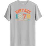 Colermi Echo Vintage Tişört 1979 Tarihli Doğum Günü Hediyesi Bisiklet Yaka Vintage Tshirt - Gri - 2XL