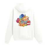 Colermi Karikatür Biyomorfik Soyut Sırt Baskılı Kapüşonlu Sweatshirt | Pamuk kumaş, rahat kesim; karikatür gözlü, canlı renkli biyomorfik soyut formla eğlenceli bir tasarım