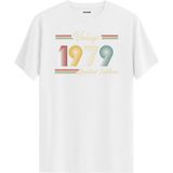 Colermi Klasik Vintage Tişört 1979 Tarihli Doğum Günü Hediyesi Bisiklet Yaka Vintage Tshirt - Beyaz