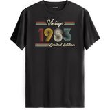 Colermi Klasik Vintage Tişört 1983 Tarihli Doğum Günü Hediyesi Bisiklet Yaka Vintage Tshirt - Antrasit - 2XL