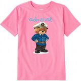 Colermi Pamuk Kumaş Çocuk Tişörtü – Admiral Bear Ayıcık Baskılı Çocuk T-Shirt - Pembe - 7 - 8 Yaş