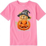 Colermi Pamuk Kumaş Çocuk Tişörtü – Halloween Bear Ayıcık Baskılı Çocuk T-Shirt - Pembe - 3 - 4 Yaş